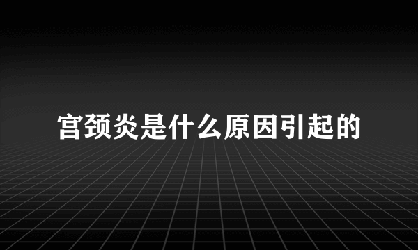 宫颈炎是什么原因引起的