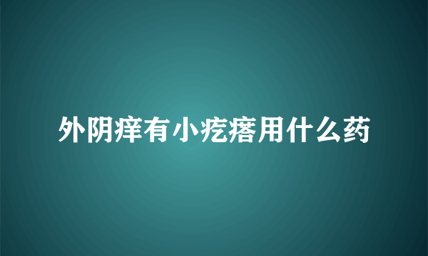 外阴痒有小疙瘩用什么药