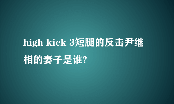 high kick 3短腿的反击尹继相的妻子是谁?