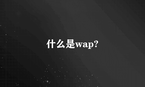 什么是wap?