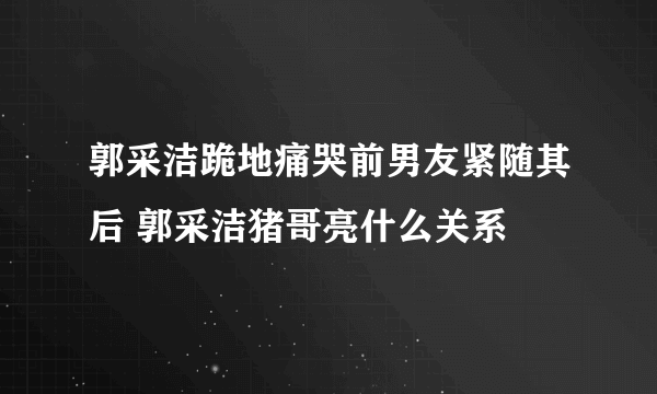 郭采洁跪地痛哭前男友紧随其后 郭采洁猪哥亮什么关系