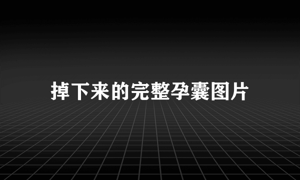 掉下来的完整孕囊图片