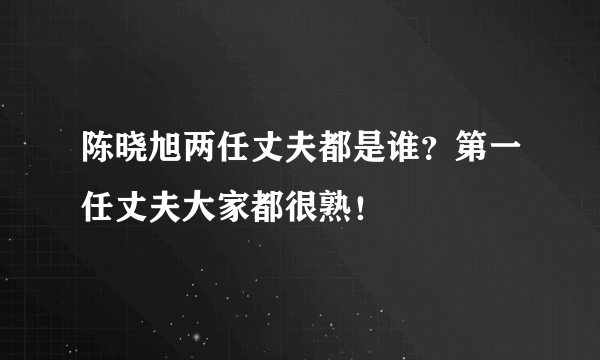 陈晓旭两任丈夫都是谁？第一任丈夫大家都很熟！