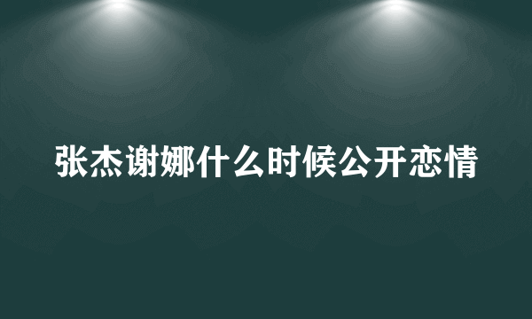 张杰谢娜什么时候公开恋情