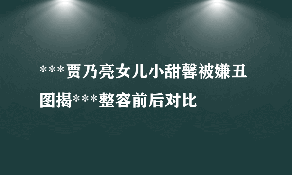 ***贾乃亮女儿小甜馨被嫌丑图揭***整容前后对比