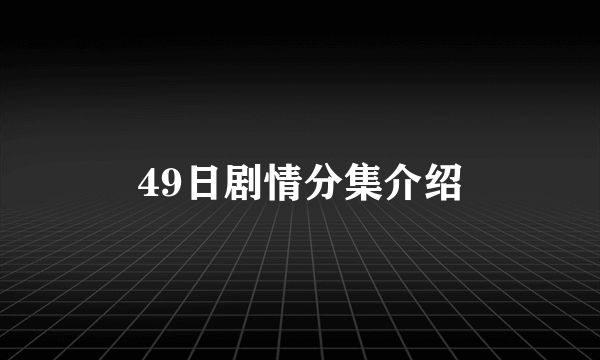 49日剧情分集介绍