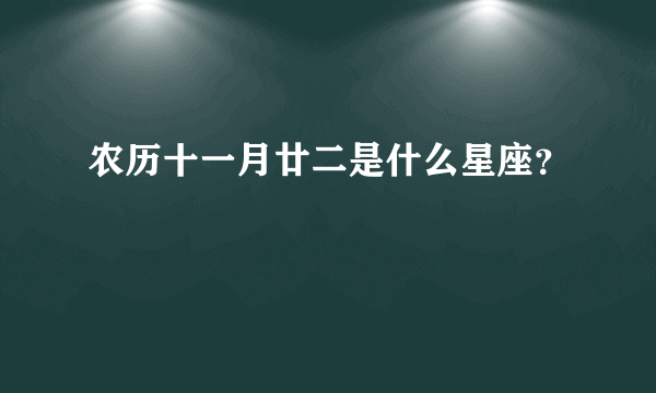 农历十一月廿二是什么星座？