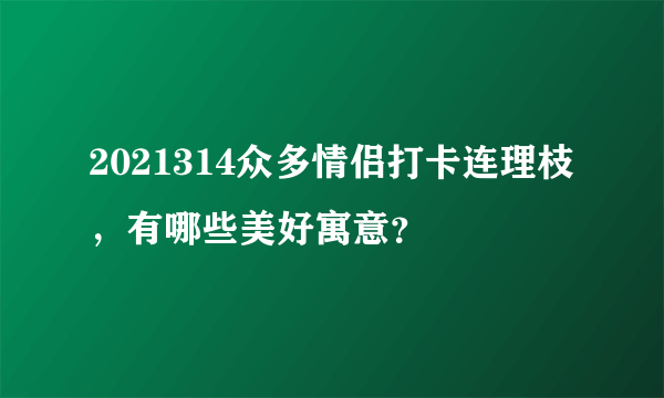 2021314众多情侣打卡连理枝，有哪些美好寓意？