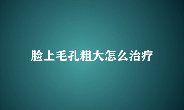 脸上毛孔粗大怎么治疗