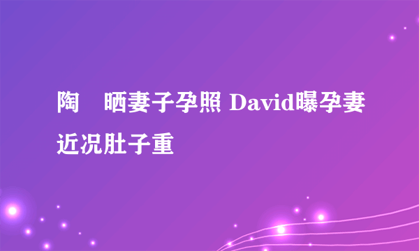 陶喆晒妻子孕照 David曝孕妻近况肚子重