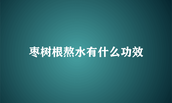 枣树根熬水有什么功效