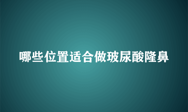 哪些位置适合做玻尿酸隆鼻