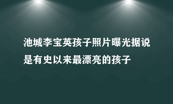 池城李宝英孩子照片曝光据说是有史以来最漂亮的孩子