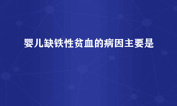 婴儿缺铁性贫血的病因主要是