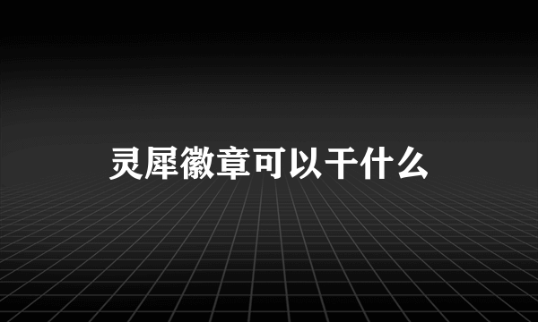 灵犀徽章可以干什么