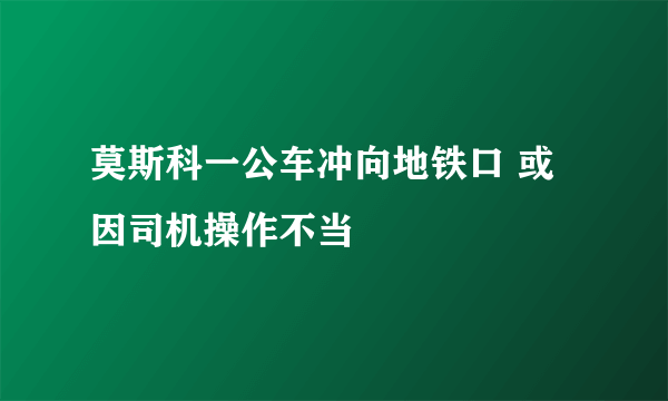 莫斯科一公车冲向地铁口 或因司机操作不当