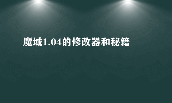 魔域1.04的修改器和秘籍