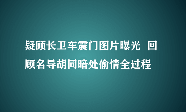 疑顾长卫车震门图片曝光  回顾名导胡同暗处偷情全过程