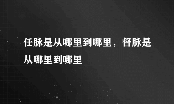 任脉是从哪里到哪里，督脉是从哪里到哪里