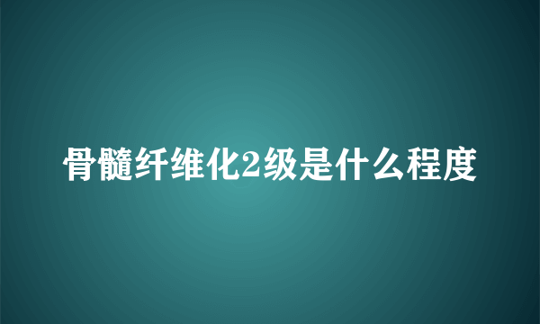 骨髓纤维化2级是什么程度