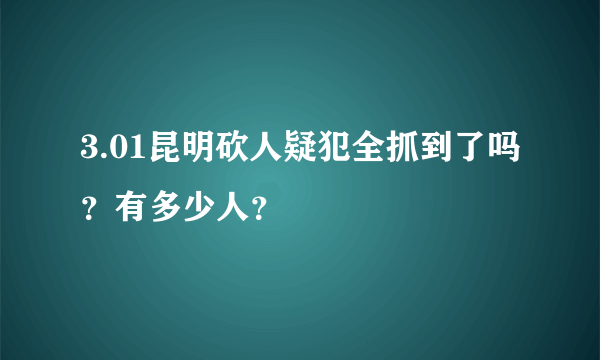 3.01昆明砍人疑犯全抓到了吗？有多少人？