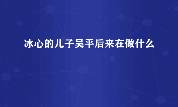 冰心的儿子吴平后来在做什么