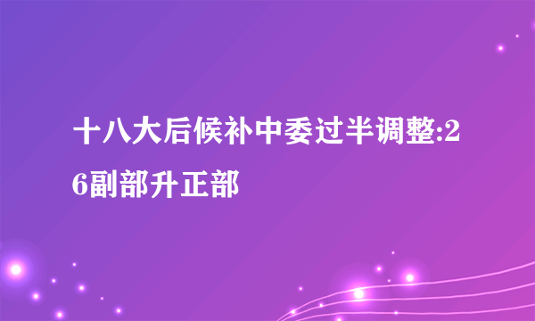 十八大后候补中委过半调整:26副部升正部