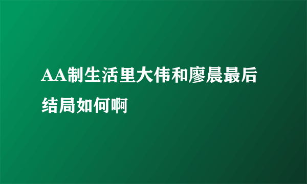 AA制生活里大伟和廖晨最后结局如何啊