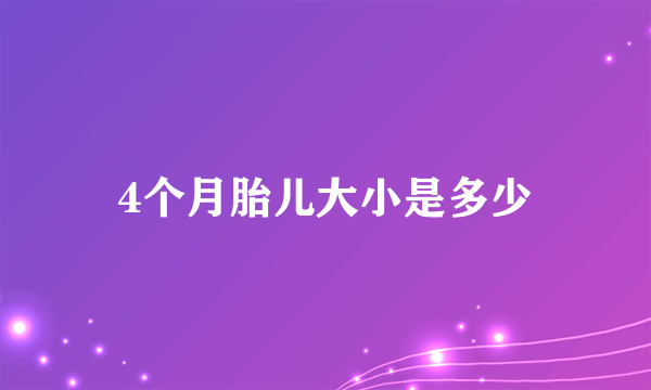 4个月胎儿大小是多少