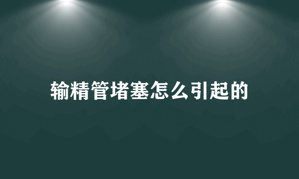 输精管堵塞怎么引起的