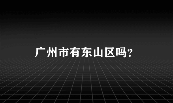 广州市有东山区吗？