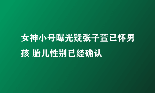 女神小号曝光疑张子萱已怀男孩 胎儿性别已经确认