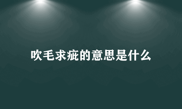 吹毛求疵的意思是什么