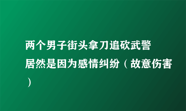 两个男子街头拿刀追砍武警 居然是因为感情纠纷（故意伤害）