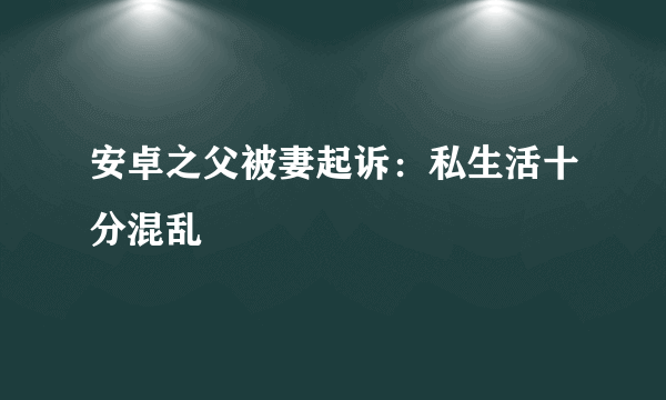 安卓之父被妻起诉：私生活十分混乱