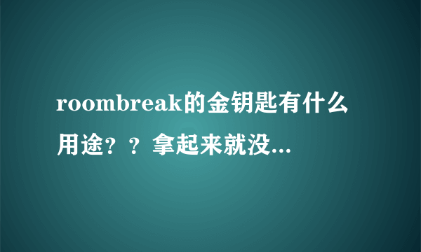 roombreak的金钥匙有什么用途？？拿起来就没了？？哪儿也看不到它，这个是做什么用的？？