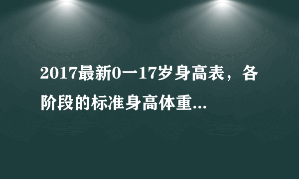 2017最新0一17岁身高表，各阶段的标准身高体重(附计算公式)