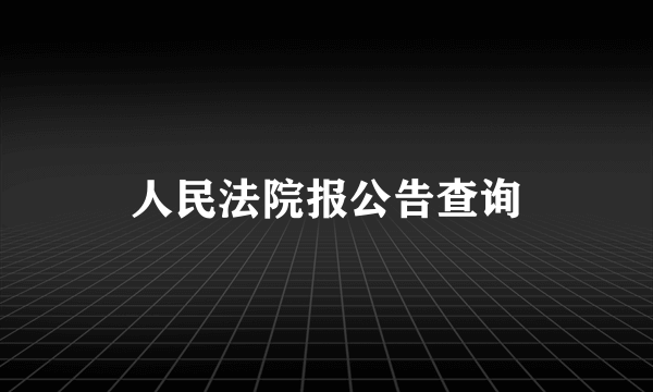 人民法院报公告查询