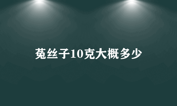 菟丝子10克大概多少