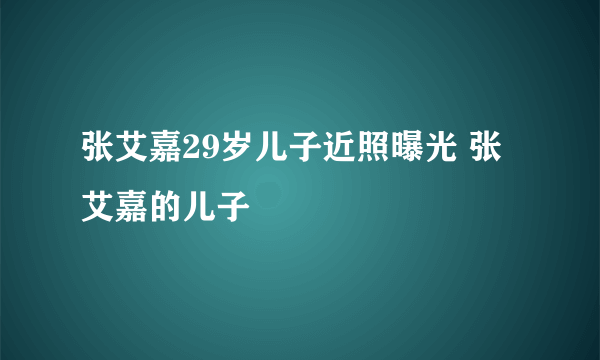 张艾嘉29岁儿子近照曝光 张艾嘉的儿子