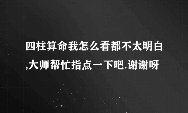 四柱算命我怎么看都不太明白,大师帮忙指点一下吧.谢谢呀